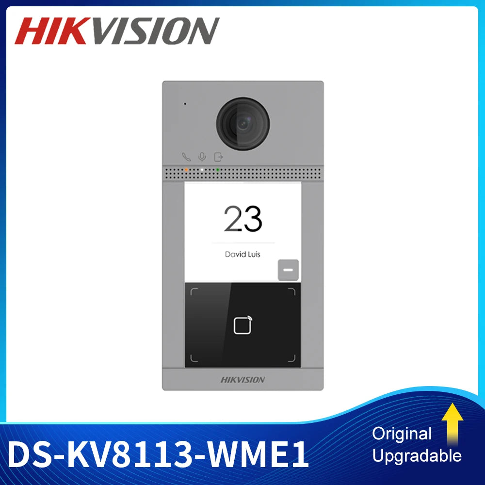 Videoportero IP inalámbrico Hikvision, estación de puerta para villa, timbre con Wi-Fi y PoE, IP67 IK08 DS-KV8413-WME1 DS-KV8113-WME1, apertura de puerta