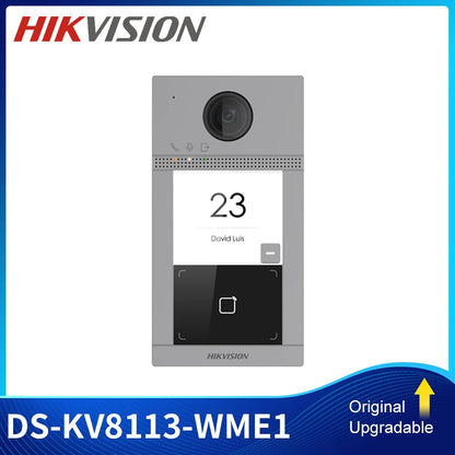 Videoportero IP inalámbrico Hikvision, estación de puerta para villa, timbre con Wi-Fi y PoE, IP67 IK08 DS-KV8413-WME1 DS-KV8113-WME1, apertura de puerta