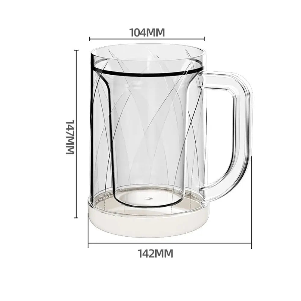 Inicio con asa Refrigerador de líquidos Taza congelada Verano Doble capa Congelador Jarras de cerveza Jarras de cerveza transparentes espesadas de PET