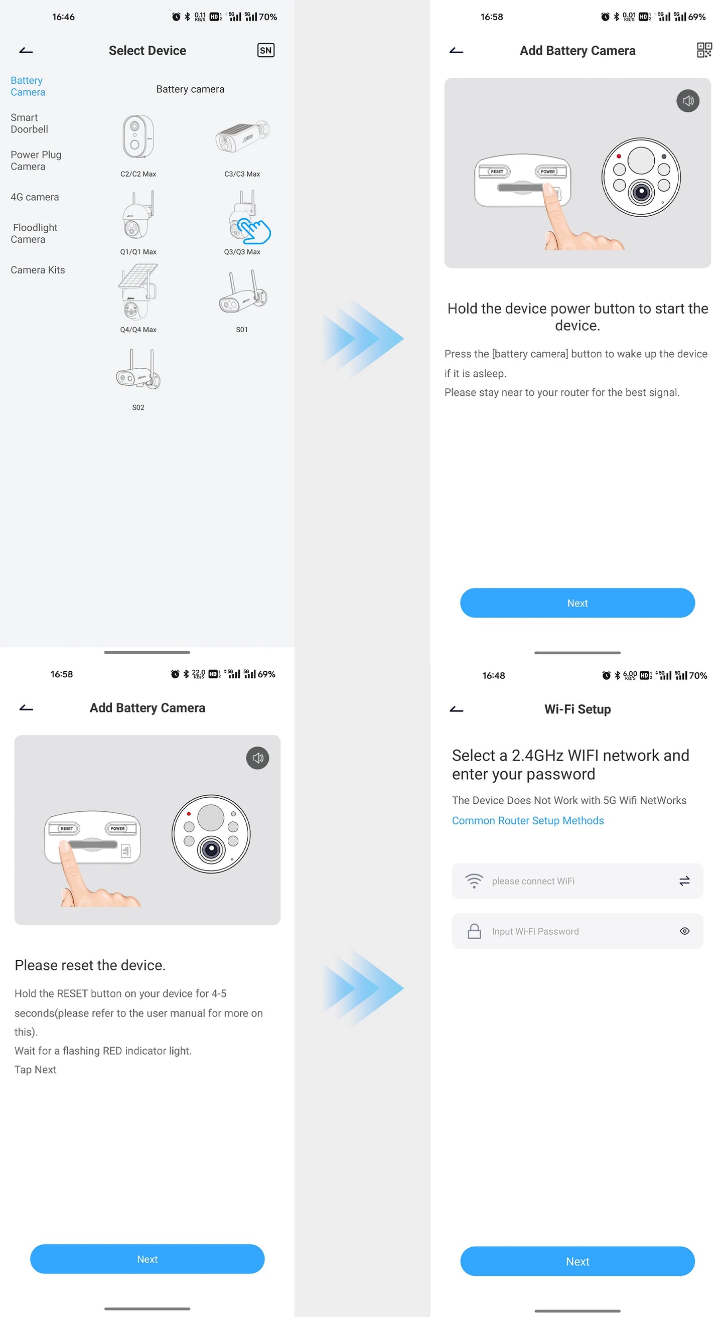 Cámara de seguridad inalámbrica solar ANRAN de 3 MP para exteriores con WiFi, audio bidireccional, resistente al agua IP66, visualización remota, flash y foco.