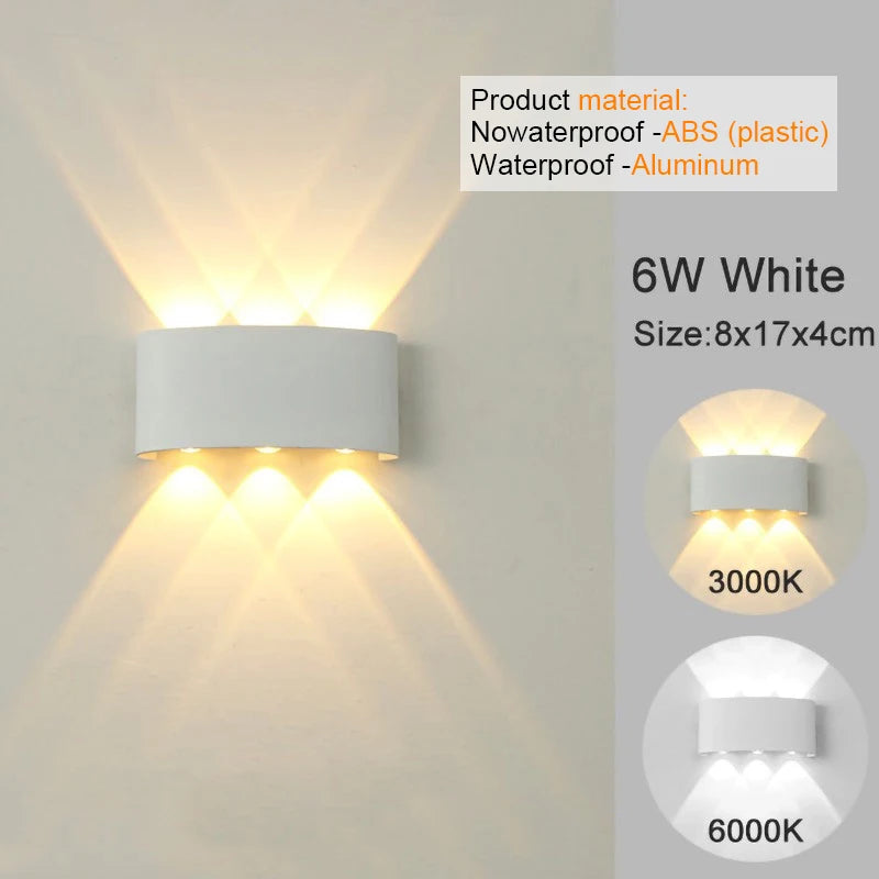 Apliques de pared LED modernos para interiores y exteriores, luces blancas de montaje en pared para sala de estar, pasillo, dormitorio, decoración