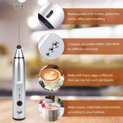 Espumador de leche eléctrico portátil, licuadora de mano, minicafetera USB, batidora, batidora de crema para capuchino, batidora de huevos, licuadora de alimentos