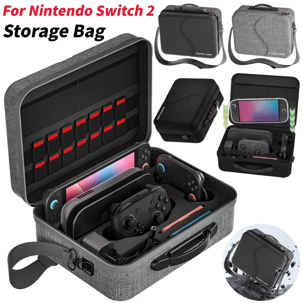 Bolsa para consola de juegos Switch 2, mando, accesorios, estuche rígido, estuche de viaje, estuche de transporte, accesorios.