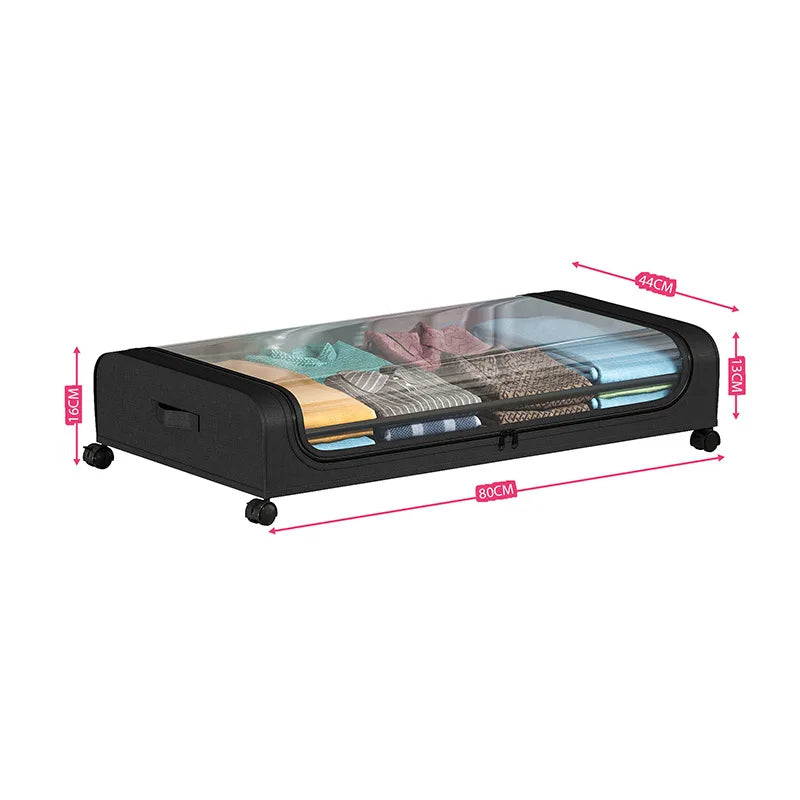 Organizador de almacenamiento debajo de la cama: contenedores con ruedas y tapa para ropa, ropa de cama, zapatos, mantas, libros, juguetes y organización del hogar.