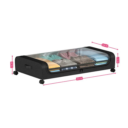 Organizador de almacenamiento debajo de la cama: contenedores con ruedas y tapa para ropa, ropa de cama, zapatos, mantas, libros, juguetes y organización del hogar.