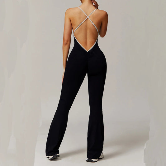 Conjunto de yoga, mono en V, conjunto de gimnasio, traje de entrenamiento de yoga para mujer, ropa deportiva, mono deportivo para mujer, monos de entrenamiento de fitness, espalda sexy