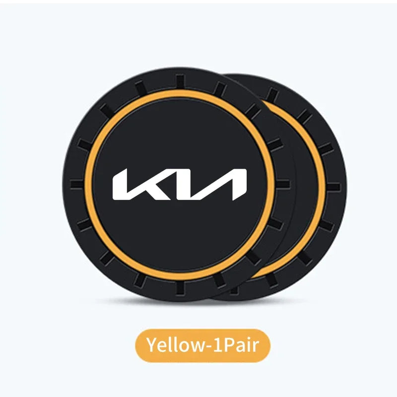 2 posavasos antideslizantes para coche, alfombrilla antipolvo, accesorios para KIA Stinger, Optima, Cerato, Soul, Venga, Forte, Spectra y Sedona.