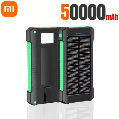 Banco de energía solar Xiaomi de 500.000 mAh, gran capacidad, carga súper rápida, batería externa portátil para exteriores para iPhone, Huawei y Samsung.