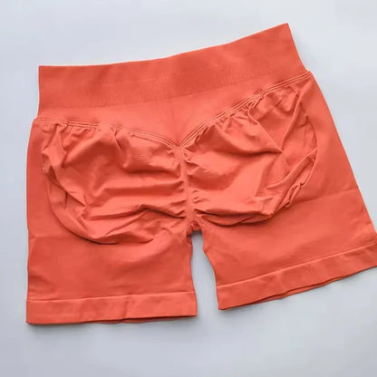 Pantalones cortos deportivos de impacto para mujer, cintura baja acanalada, sin costuras, ajustados, para entrenamiento, gimnasio, pantalones cortos elásticos para correr con cintura alta