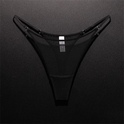 Tanga de mujer con abertura alta sin costuras, malla ultrafina, ropa interior sexy, gasa transparente, deportiva, fitness, talla grande