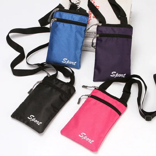 Bolsa deportiva inclinada para teléfono: bolsa multifuncional con correa ajustable de fibra de poliéster duradera, perfecta para uso diario, color aleatorio