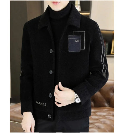 Chaqueta corta de lana Maxbarley para hombre, estilo otoño/invierno, abrigo de trabajo, estilo coreano casual, grueso, moderno y cálido.