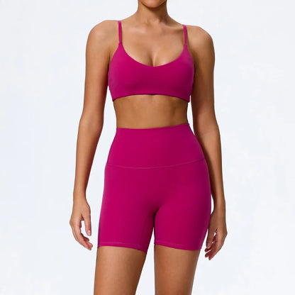 Ctenkevet - Conjunto deportivo de 2 piezas sin mangas para mujer, de verano, para gimnasio, yoga, de cintura alta, transpirable, mallas deportivas para mujer