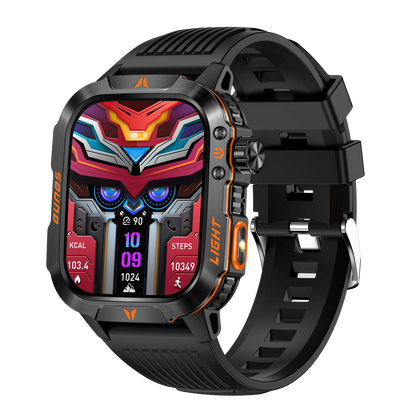 Reloj inteligente 2024 con pantalla 2.01, linterna para exteriores, brújula, IP68, resistente al agua, llamadas inalámbricas, batería de 600 mAh, modo deportivo de 100+