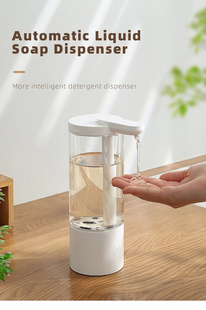 Dispensador automático de jabón líquido de 500 ml para cocina, recargable por USB, sin contacto, de alta capacidad, para detergente. También apto para baño.