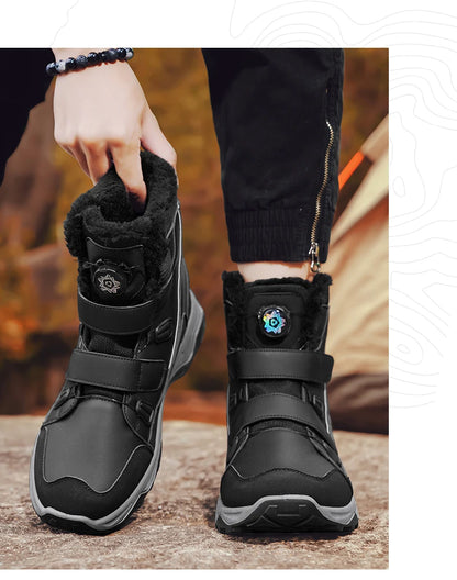 Botas de nieve impermeables para hombre, con entresuela, cálidas, para exteriores, antideslizantes y resistentes a la abrasión.