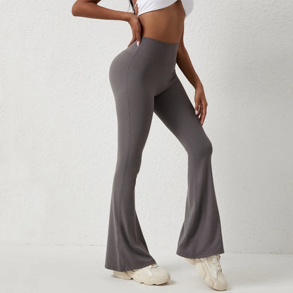 Pantalones de yoga QINACTIV para mujer, tipo flare, acampanados, de cintura alta, para fitness, gimnasio, deportes casuales y elásticos.