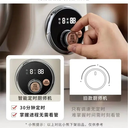 Máquina de chef, batidora de masa doméstica, máquina amasadora, batidora de masa, batidora de huevos multifunción, totalmente automática