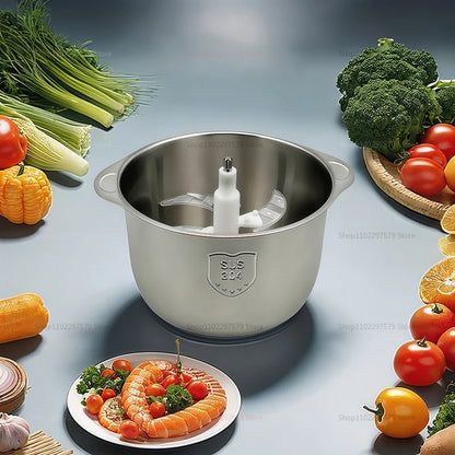 Licuadora multifunción de acero inoxidable para carnes, frutas y verduras. Procesadores de alimentos. Picadora de carne eléctrica de cocina de cinco velocidades.