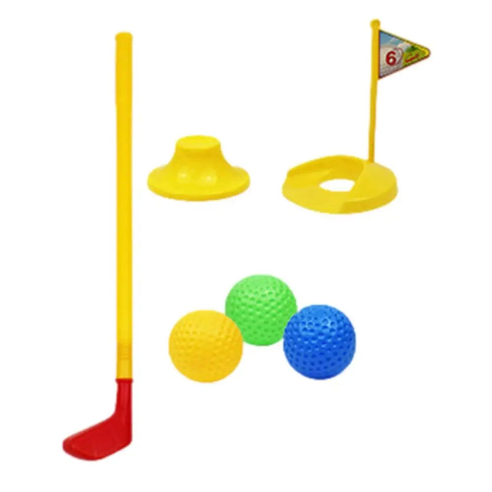 Juguetes de golf portátiles para exteriores, juego de ejercicio en interiores con pelotas y palos de golf de entrenamiento. Juego de juguetes de golf.