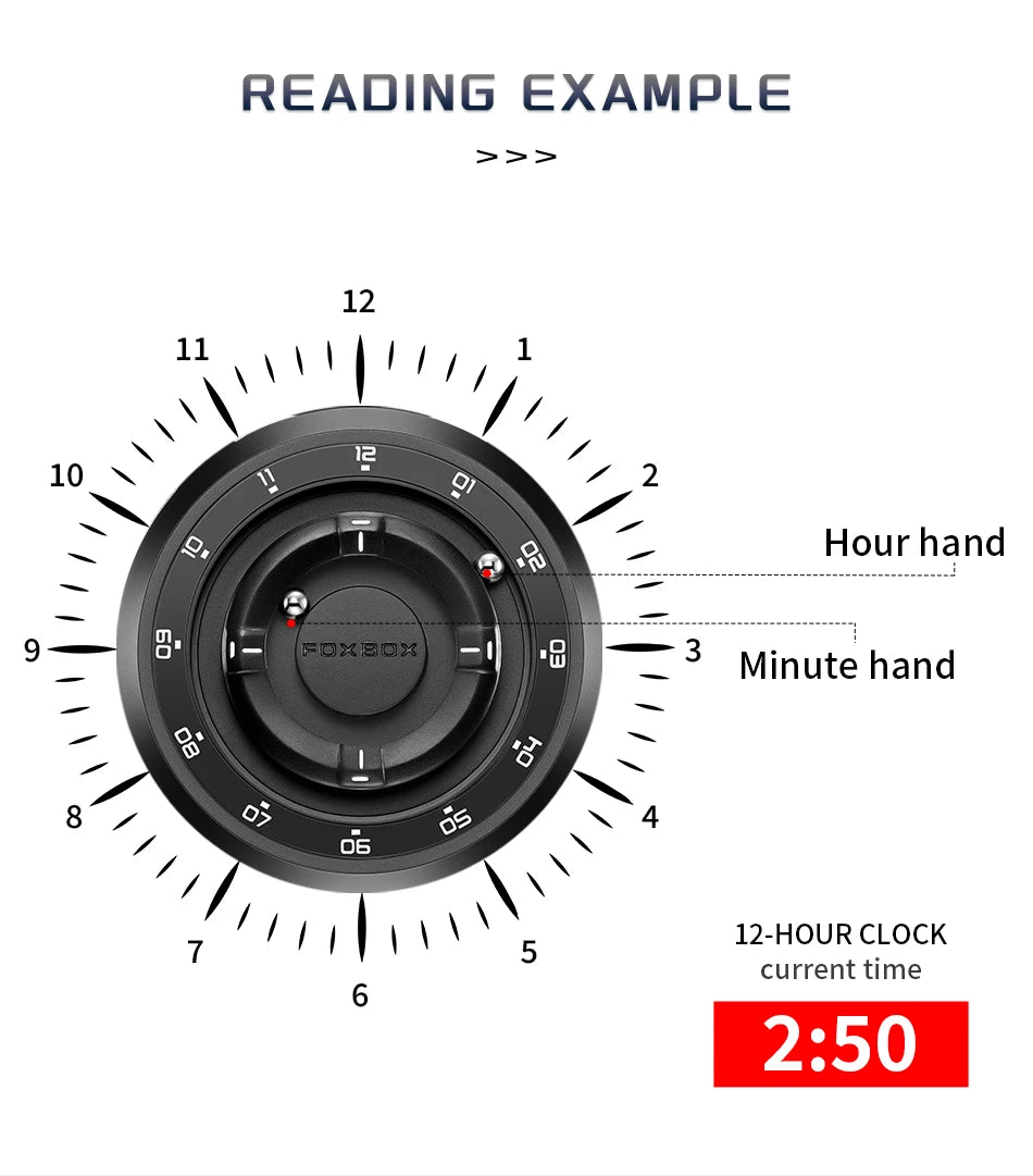 Relojes de pulsera de cuarzo para hombre Foxbox 2025 de lujo, creativos, con cuentas deslizantes, a la moda, impermeables, con fuerza magnética, reloj para hombre, Reloj.