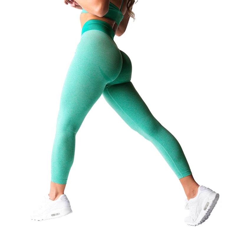 Nuevas mallas deportivas sin costuras, tipo leggings, de spandex, para mujer, suaves, para entrenamiento, fitness, yoga, cintura alta, ropa de gimnasio.