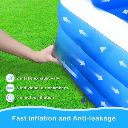 Piscina inflable para niños, una gran piscina inflable adecuada para niños al aire libre en el patio trasero familiar.