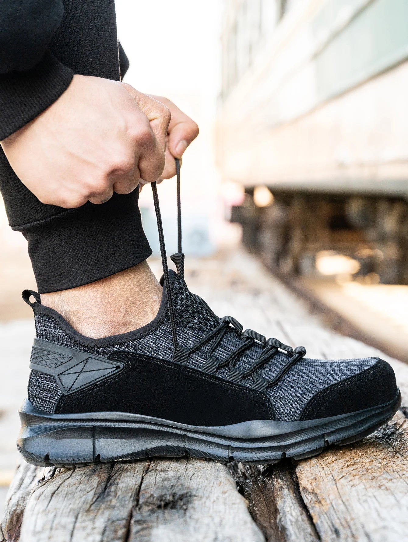 Zapatillas de trabajo para hombre, calzado de seguridad, zapatos de trabajo con puntera de acero para la construcción, botas de seguridad ligeras, zapatillas de trabajo antiperforación de Kevlar.