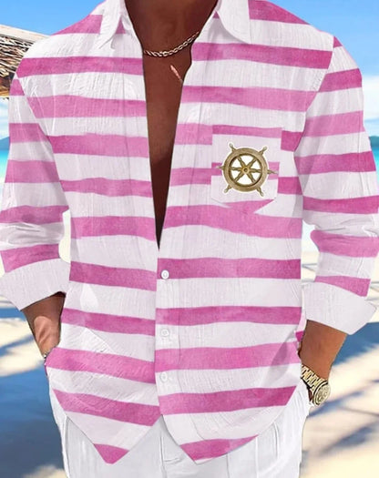 Camisa hawaiana informal para hombre, nueva camisa de verano con estampado 3D azul marino, camisa informal de manga corta, ropa transpirable para hombre