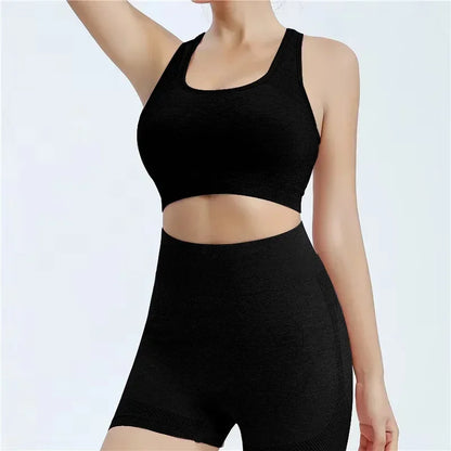 Conjunto de yoga, pantalones cortos de gimnasio, sujetadores deportivos para mujer, tops de entrenamiento para mujer, ropa de yoga, leggings de fitness, conjunto de gimnasio, conjuntos de yoga sin costuras