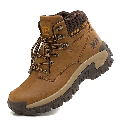 Botas altas de cuero para hombre, transpirables, para combate en el desierto, para exteriores, antideslizantes, para senderismo, motociclistas, botines de trabajo