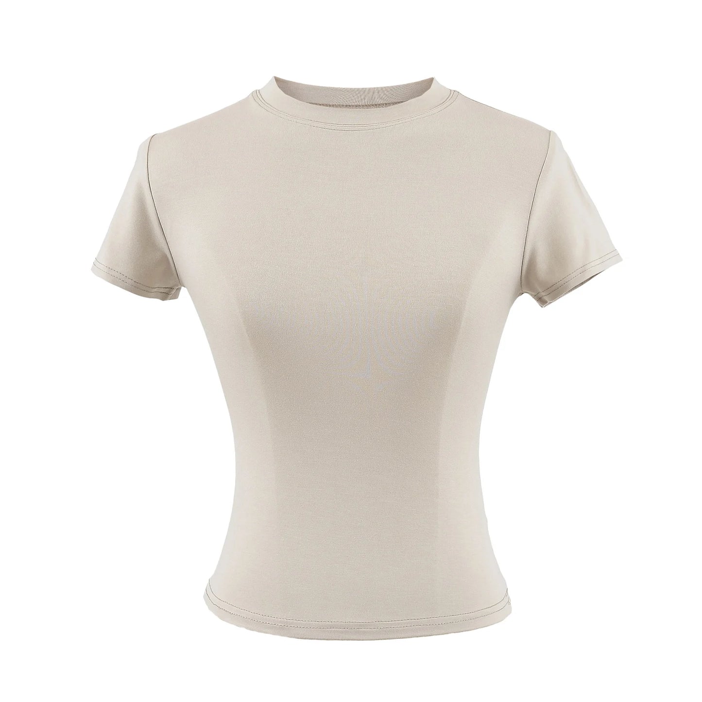Camiseta informal de alta calidad para mujer, blusa sexy ajustada de manga corta, tendencia de moda, ropa lisa, tops Y2K, 2024