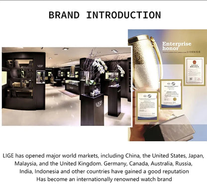 LIGE - Nuevos relojes militares para hombre, marca original de lujo, de cuero, de cuarzo, cronógrafo cuadrado resistente al agua