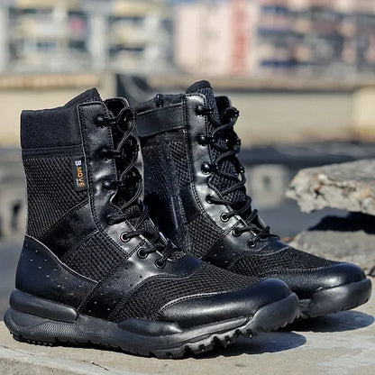 Summer Combat Training Boots Work Shoes Lightweight Mesh Breathable Military Tactical Boots 34-49 Plus Size Outdoor Hiking Boots