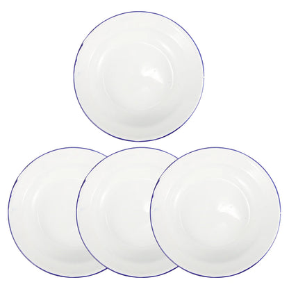 4 platos esmaltados retro para camping, restaurante, servicio de comida, platos de estilo vintage, vajilla de cocina para el hogar, plato para servir catering.