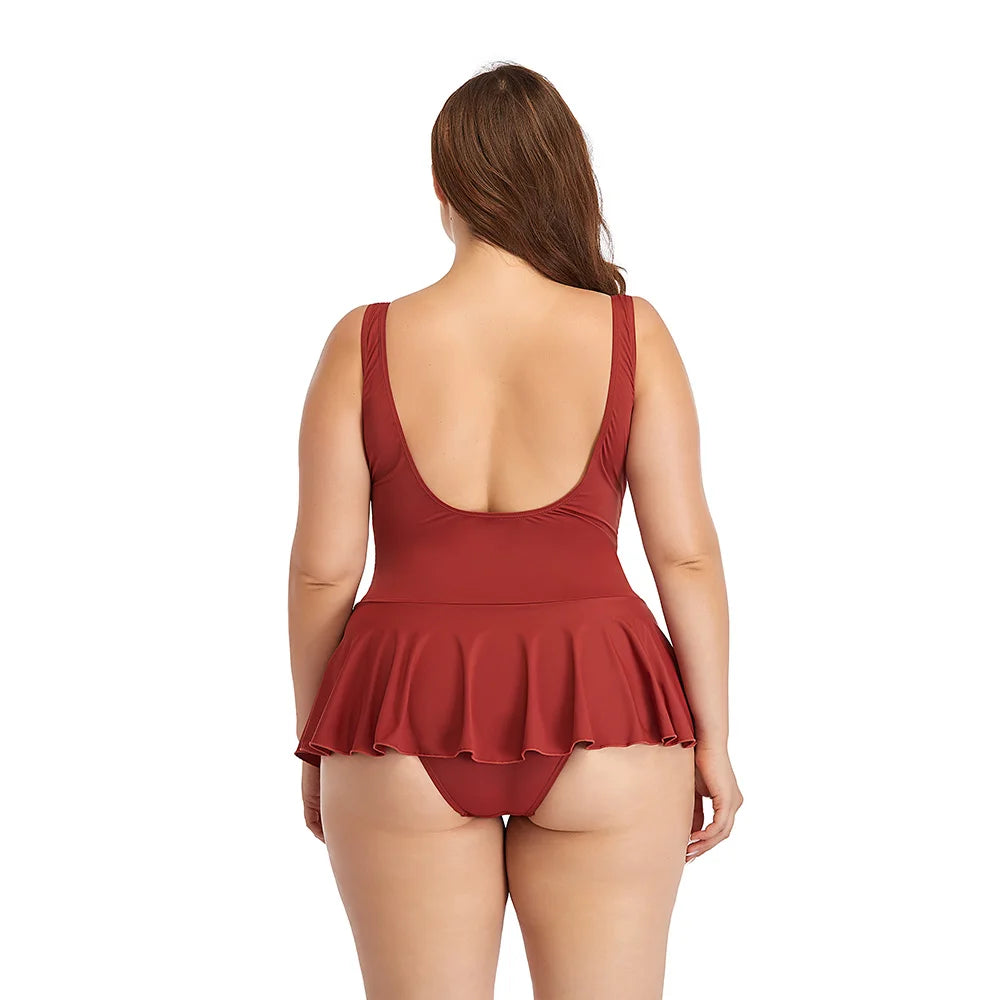 Traje de baño de talla grande para mujer, modelo 2025. Elegante conjunto de bikini para mujer, ideal para nadar. Traje de baño sexy para mujeres con curvas. Traje de baño de una pieza.