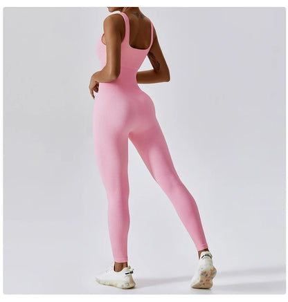 Traje de yoga de una pieza sin costuras de primavera, conjunto de entrenamiento de fitness para danza y tonificación abdominal, mono elástico, ropa deportiva de gimnasio con efecto push up