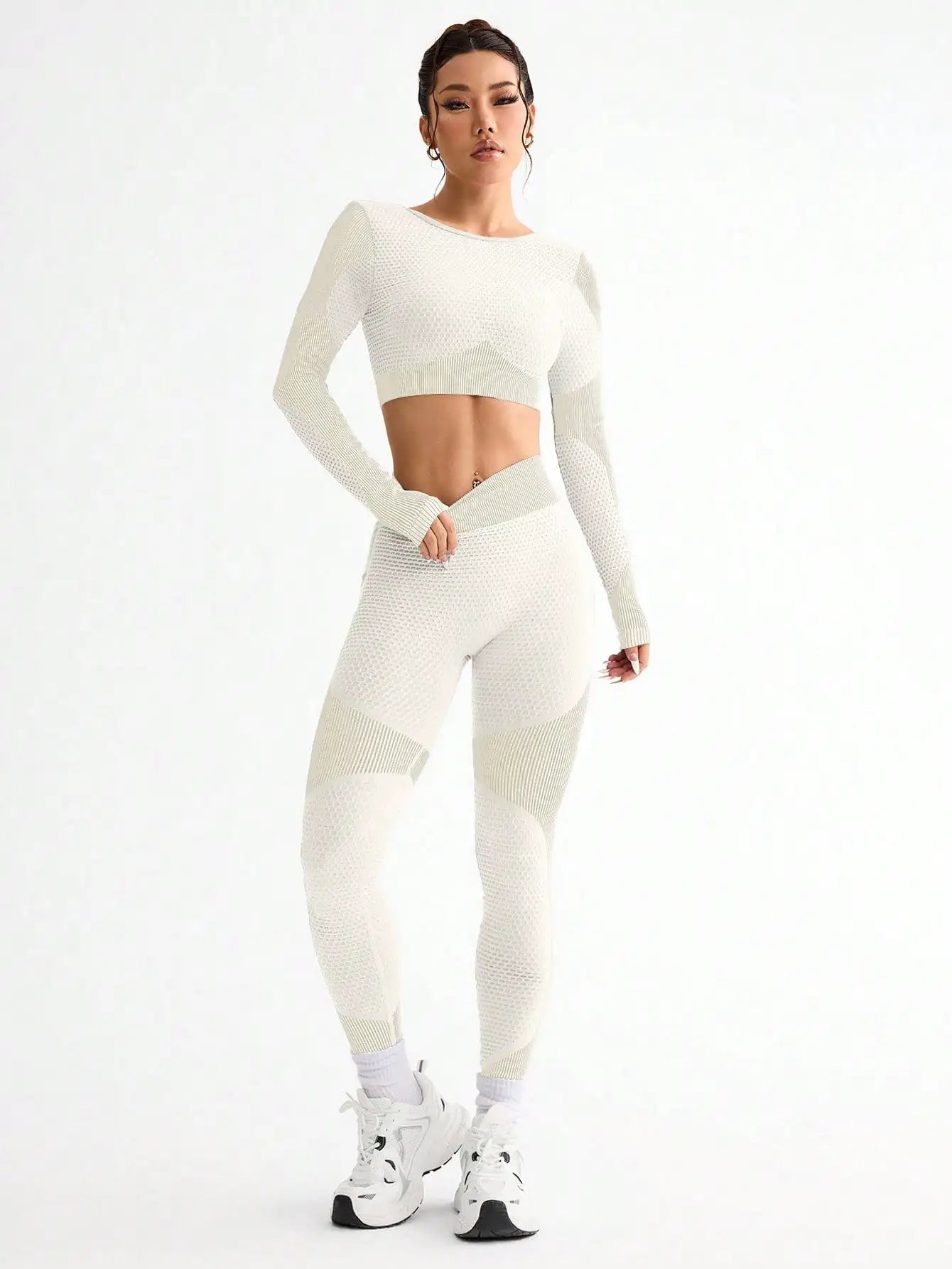 2 piezas, superventas, nuevo, deportivo, ajustado, para correr, transpirable, sin costuras, traje de yoga para mujer, traje de fitness al aire libre para mujer.