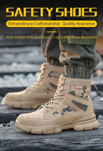 Zapatillas indestructibles, zapatos de seguridad con puntera de acero, resistentes a perforaciones, botas tácticas