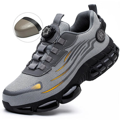 Zapatos de seguridad con punta de acero indestructibles, antideslizantes y resistentes a la abrasión, zapatillas de trabajo para hombre, resistentes y cómodas.