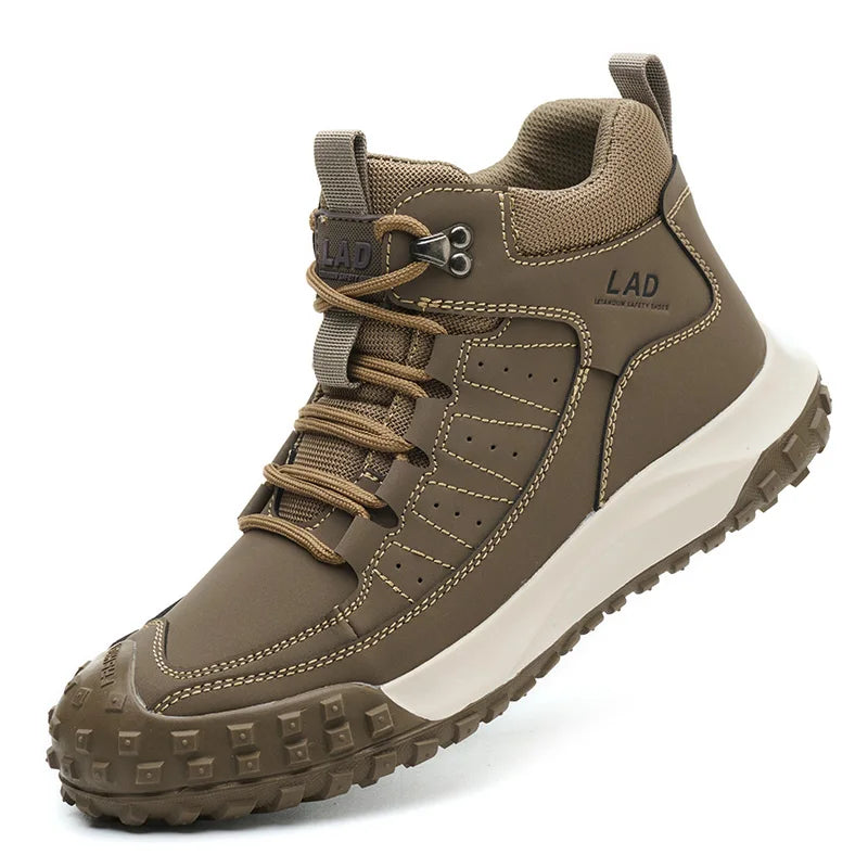 Zapatos de seguridad para hombre, de caña alta, cómodos, con suela blanda, antiimpactos y resistentes a perforaciones, botas de trabajo para obras de construcción.