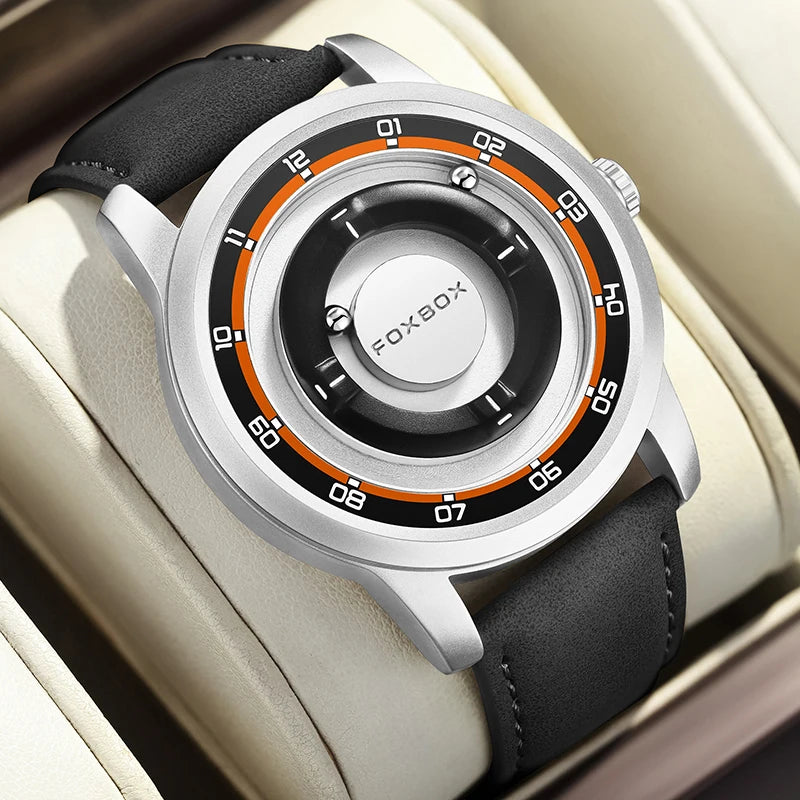 Relojes de pulsera de cuarzo para hombre Foxbox 2025 de lujo, creativos, con cuentas deslizantes, a la moda, impermeables, con fuerza magnética, reloj para hombre, Reloj.