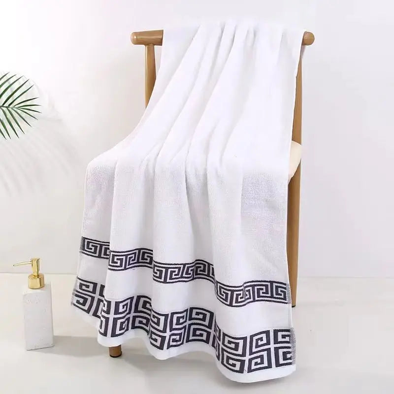 Toallas de baño de algodón de 140 x 70 cm, toalla de ducha grande y gruesa, regalo bordado, azul, blanco, marrón, negro, verde y gris.