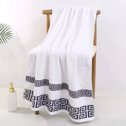 Toallas de baño de algodón de 140 x 70 cm, toalla de ducha grande y gruesa, regalo bordado, azul, blanco, marrón, negro, verde y gris.