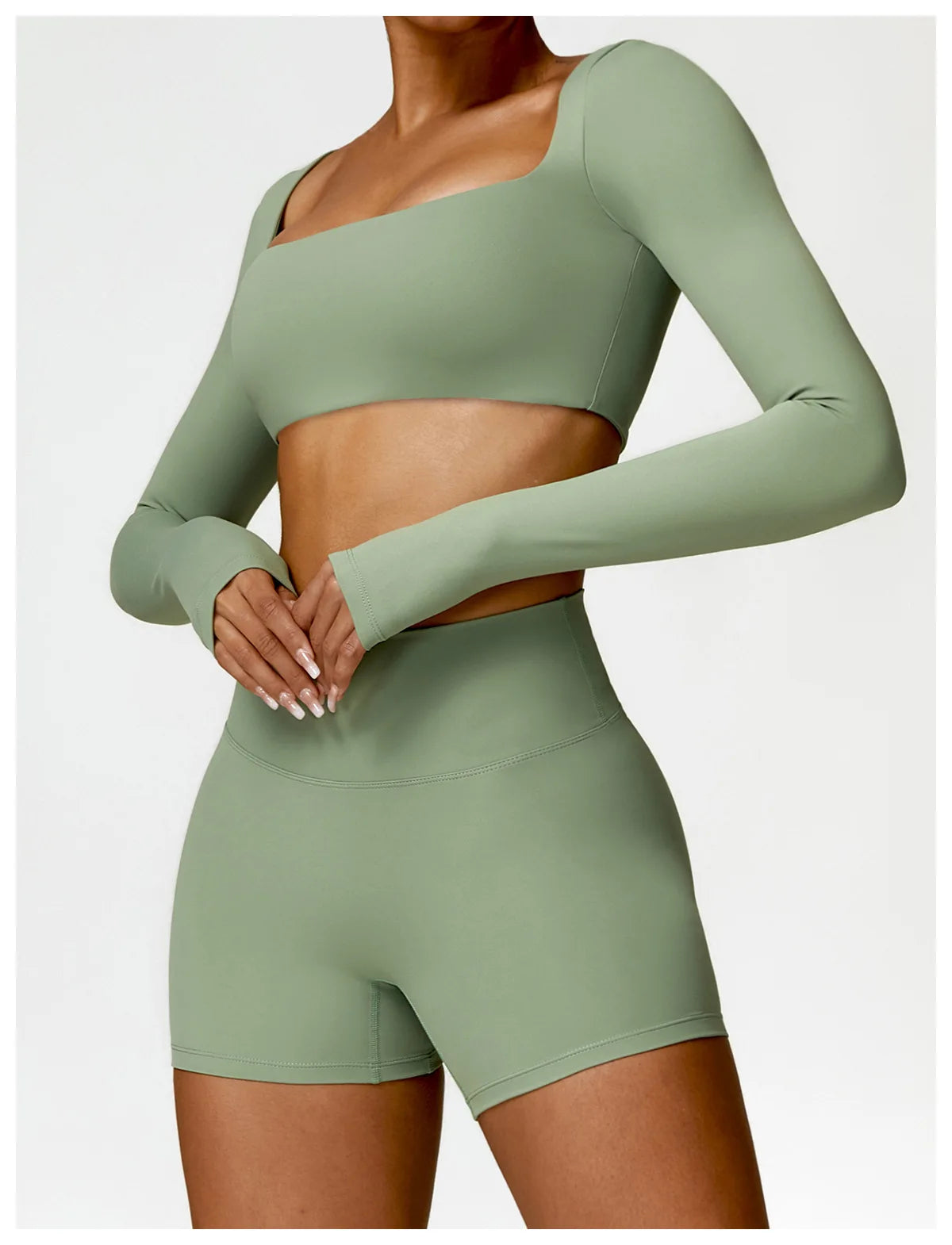 Conjunto de chándal de yoga para mujer, 2 piezas, ropa deportiva para entrenamiento, ropa deportiva, leggings de gimnasio, sujetador de fitness, top corto, trajes deportivos de manga larga