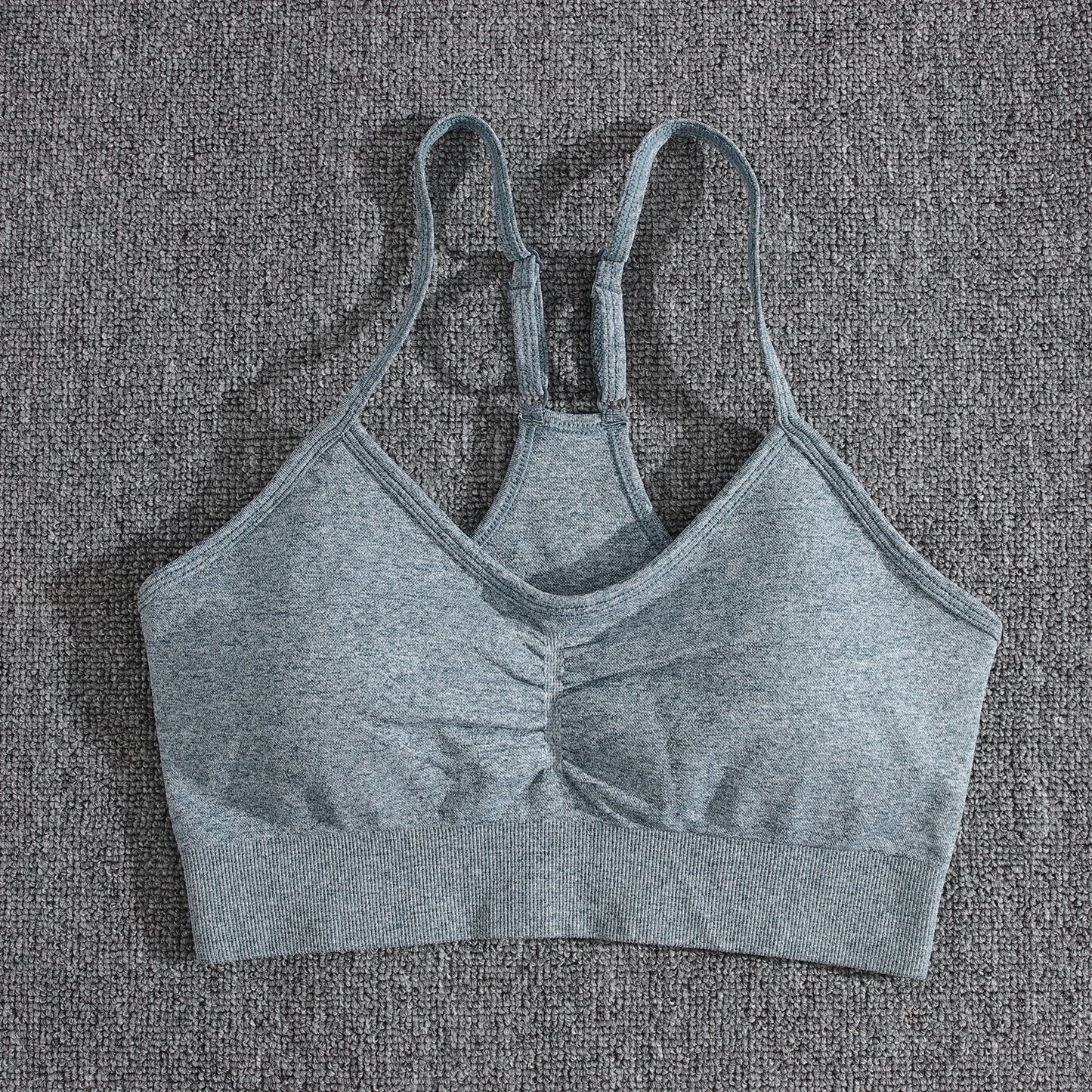 Conjuntos de dos piezas para mujer, pantalones cortos color melocotón, chándal femenino, conjunto de gimnasio, pantalones cortos de fitness con cuello halter, sujetador push up de verano