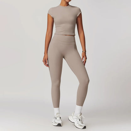 SWELTERING Conjunto de 2 piezas de ropa deportiva para mujer, conjunto de yoga, ropa deportiva para gimnasio, trajes de yoga, conjunto de fitness, chándales, sujetador deportivo, leggings para gimnasio
