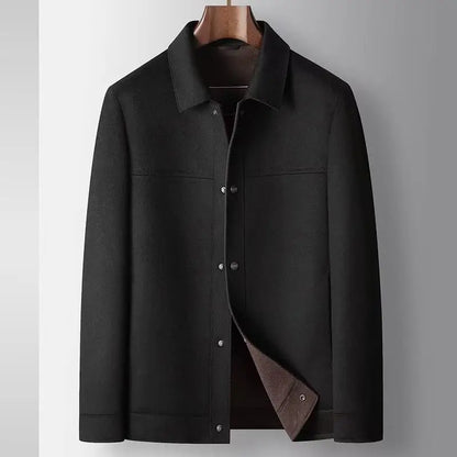 2025 Autumn/Winter New Men's Woolen Coat with 95% Wool Content, Cashmere Warmth, Light Luxury Business Leisure Woolen Coat