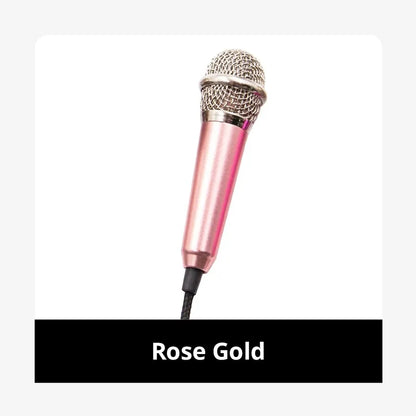 Micrófono de estudio estéreo portátil de 3,5 mm para karaoke, mini micrófono para teléfono inteligente, portátil, PC de escritorio, micrófono de audio de mano.