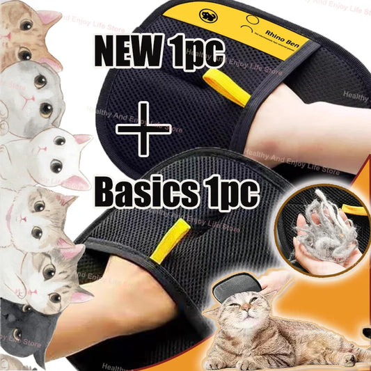 Guantes de limpieza y recogida de pelo de mascotas. Guante de belleza multifuncional de doble cara para mascotas. Reduce la presión de tener una mascota.
